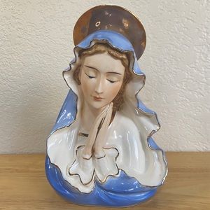 VTG  porcelain Virgin Mary Madonna 1960’s Planter